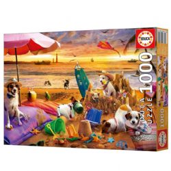 EDUCA CASSE-TÊTE 1000 PIÈCES - CHIENS JOUANT À LA PLAGE #20312